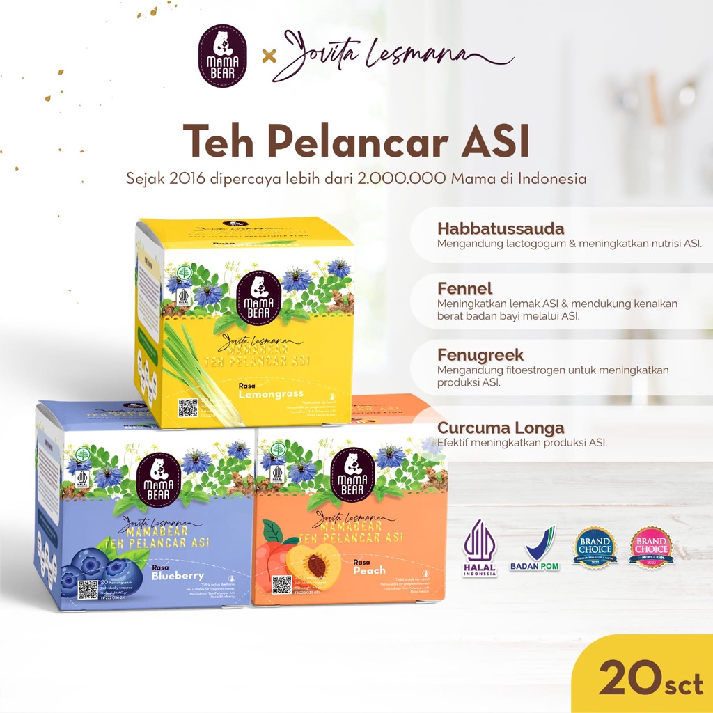 [1 Box Mama Bear Teh] Mamabear  Pelancar Asi isi 20 Sachet