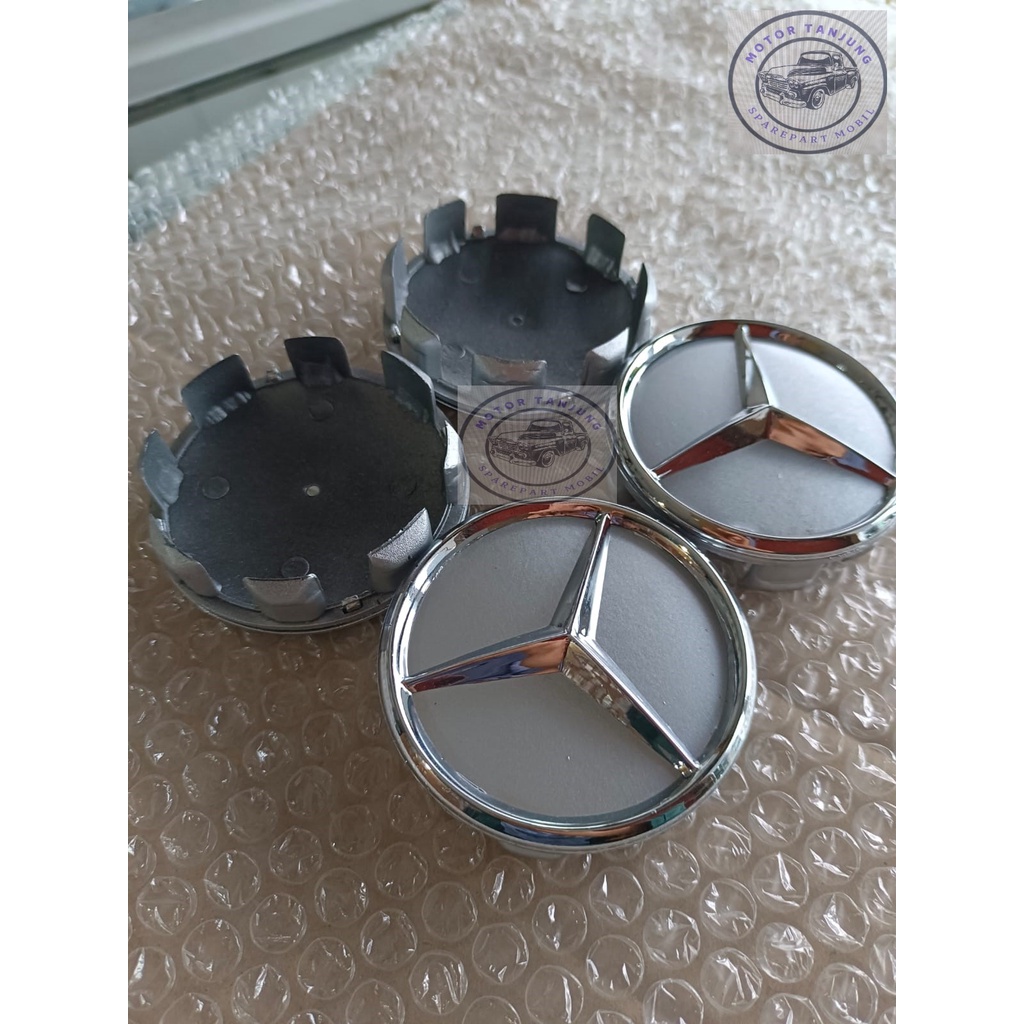 dop roda velg mercy mercedes benz chrome diameter 7.5cm