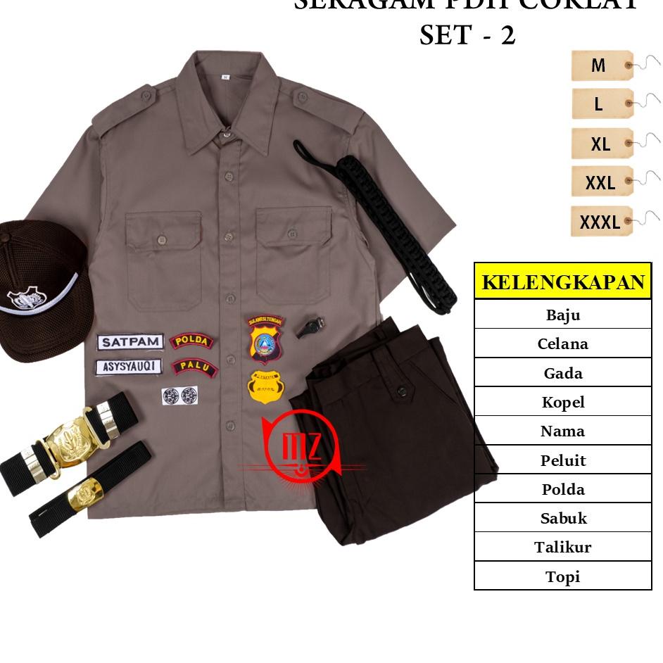 [CODEWP16] Baju Seragam PDH Security Satpam KREM COKLAT Baru  Setelan Dinas Harian Kerja Kantor PDL 