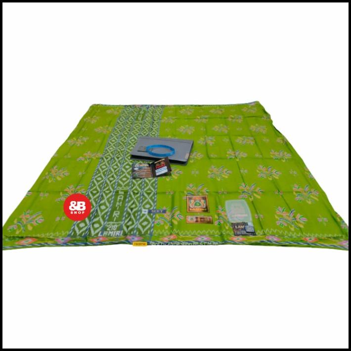 Promo Sarung Lamiri Original Full Sutra S90 Kembang Mst Hijau Muda Pupus
