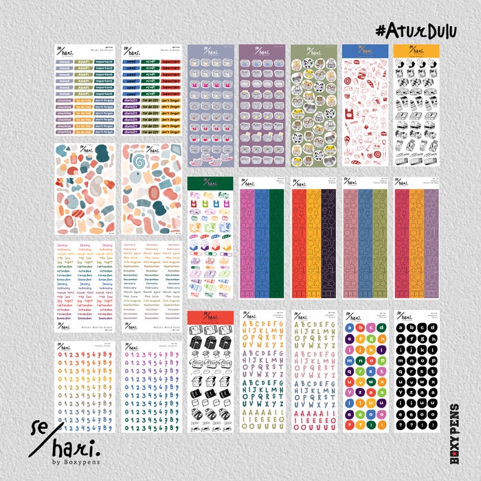 

COMPLETE SET STICKERS SEHARI BY BOXYPENS SERIES