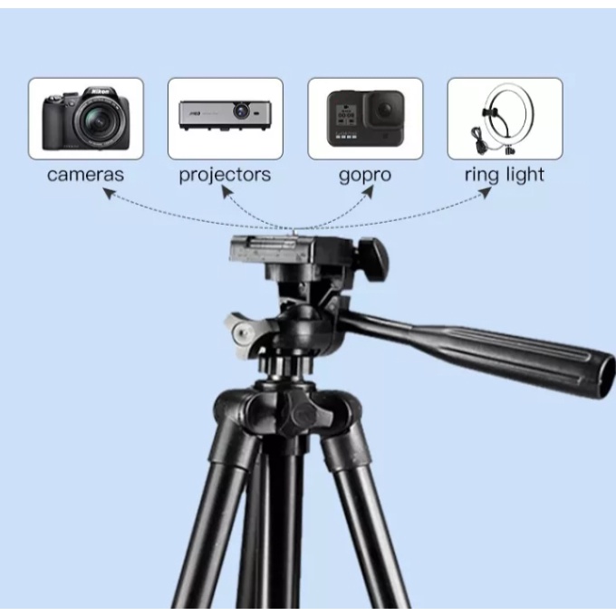 Tripod TF-3120 Black Edition-Tripod Kamera 3120 Free Holder U Stainless With 3x Extend Leg