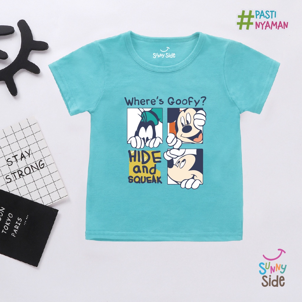 Sunnyside Kaos Anak Pendek - Mickey Mouse Goofy Fans Usia 1 - 9 Tahun Laki laki Perempuan