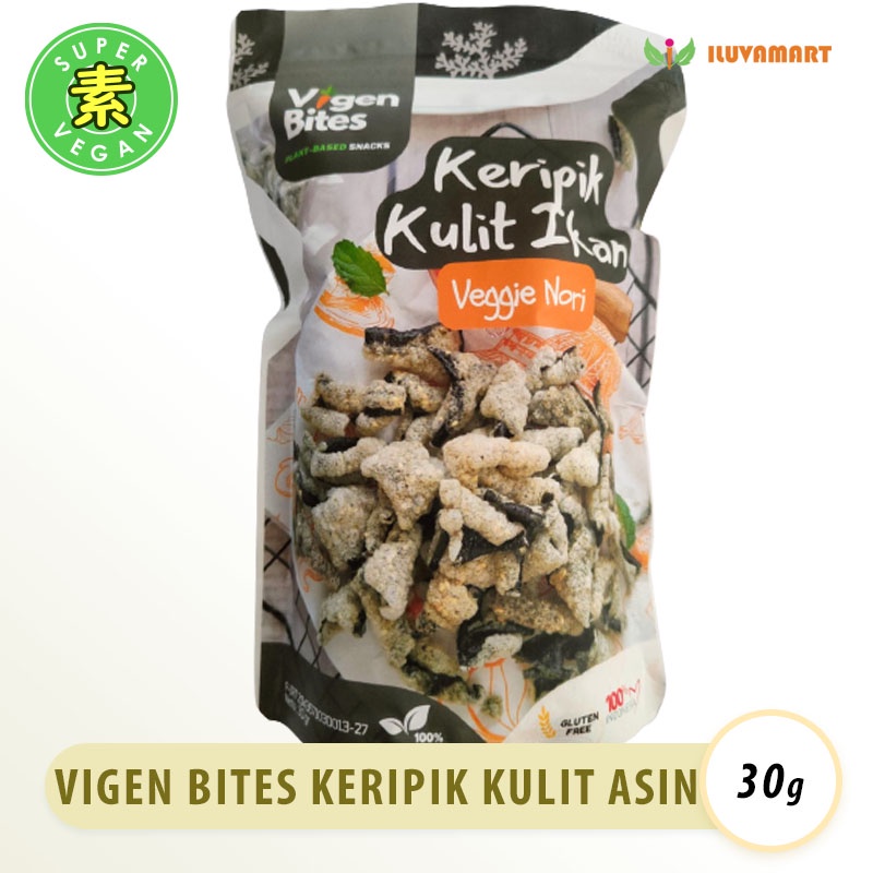 

Vigen Bites Keripik Kulit Ikan 30gr / Kripik Kulit Ikan Veggie Nori