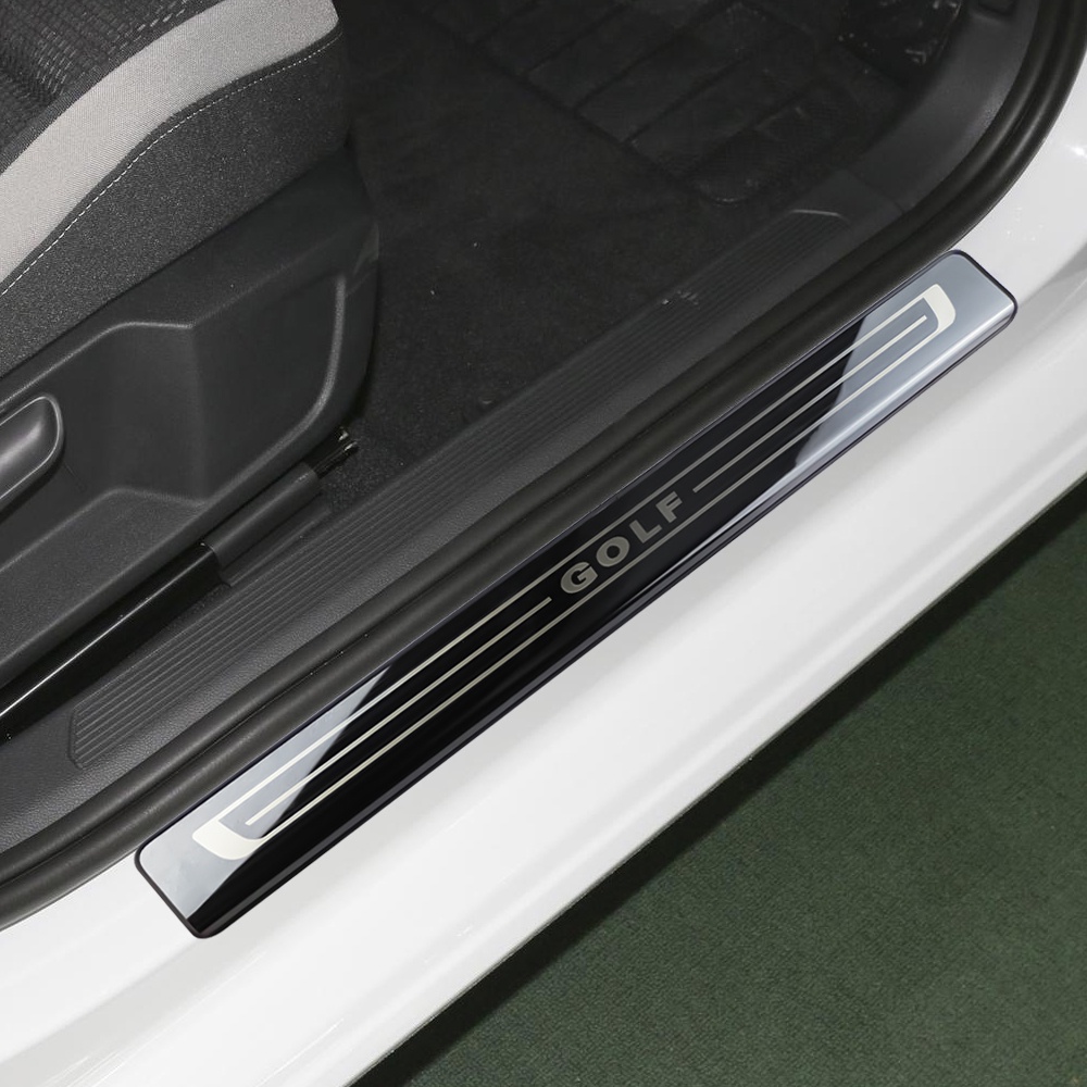 4pcs Lecet Kusen Pintu Mobil Bahan Stainless Steel Untuk Volkswagen VW Golf7 MK7 2013-2019 Door Sill Plate Aksesoris