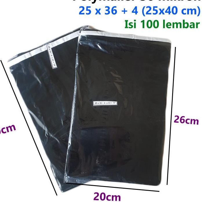 

Kualitas Handal 100pcs Polymailer 25x40 cm / Amplop Plastik dengan Seal warna Hitam / Plastik Packing