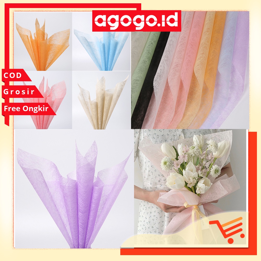 AGG-288 FLOWER WRAPPING POLKADOT CELLOPHANE KERTAS BUKET PEMBUNGKUS BUNGA WATERPROOF