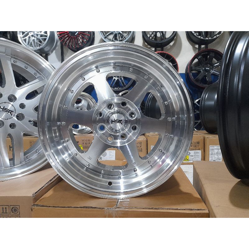 jual velg hsr rumoi r15x7/8 h4x100-114,3 bisa buat brio agya calya sigra jazz mobilio avanza dll