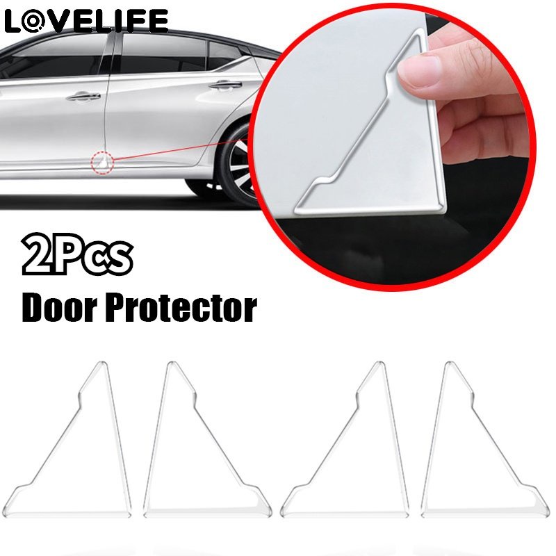 2pcs Penutup Silikon Sudut Pintu Mobil Universal Aksesoris Pelindung Mobil Anti Air Debu Stiker Pinggir Mobil Anti Gores Pelindung Anti Tabrak