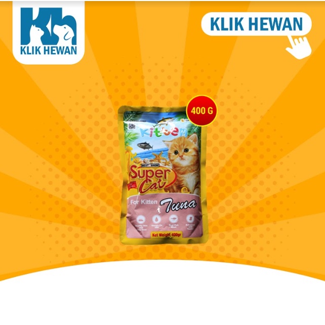 Super Cat Pouch Makanan Basah Kucing Wet Food SuperCat 400 Gram