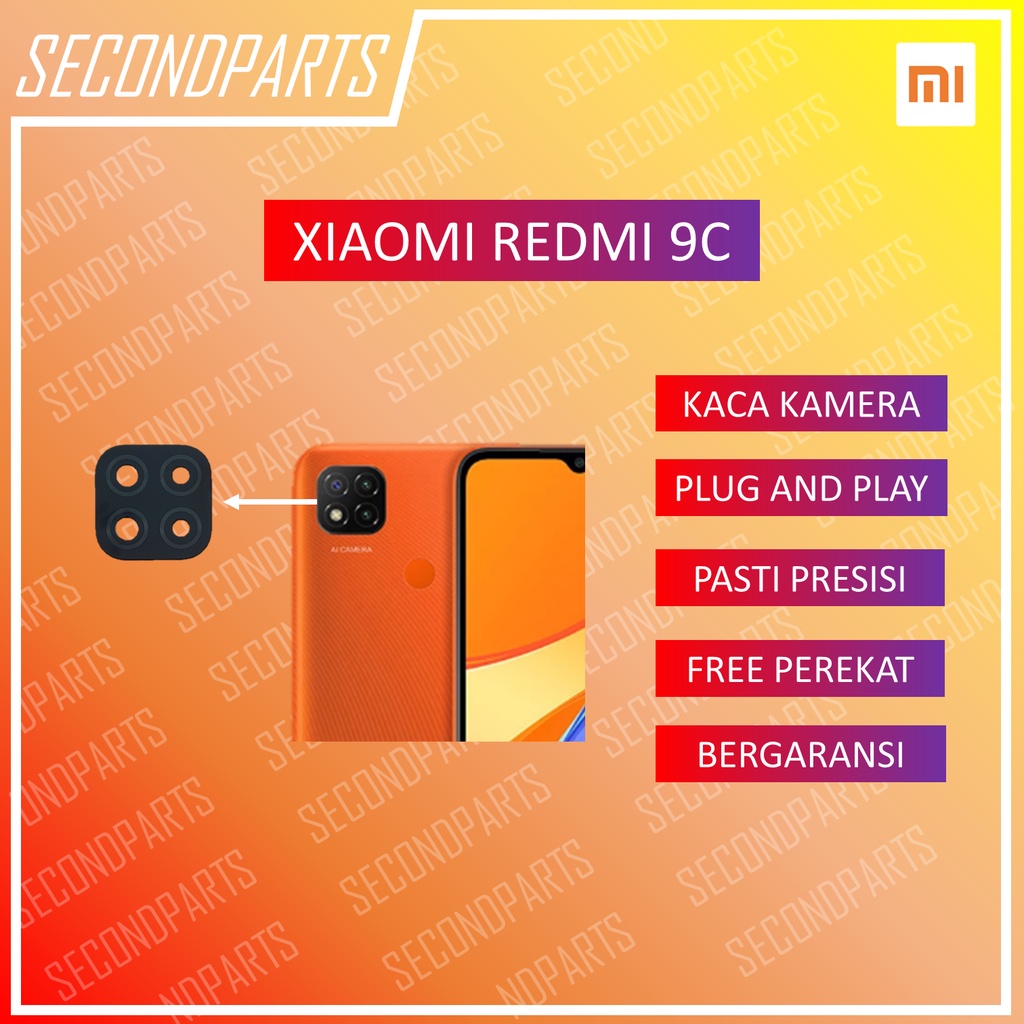 KACA LENSA KAMERA BELAKANG XIAOMI REDMI 9C ORIGINAL