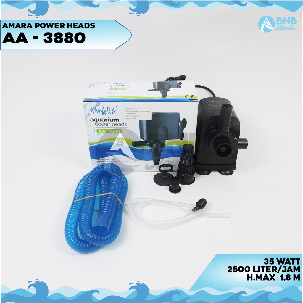 Amara Aquarium Power Heads AA 3880 Pompa Venturi Aquarium Kolam AA-3880