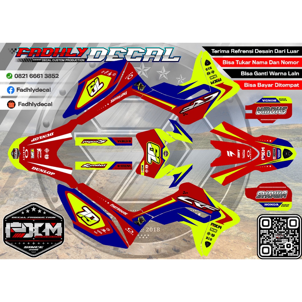 decal crf 150 l full body merah Biru Stabilo