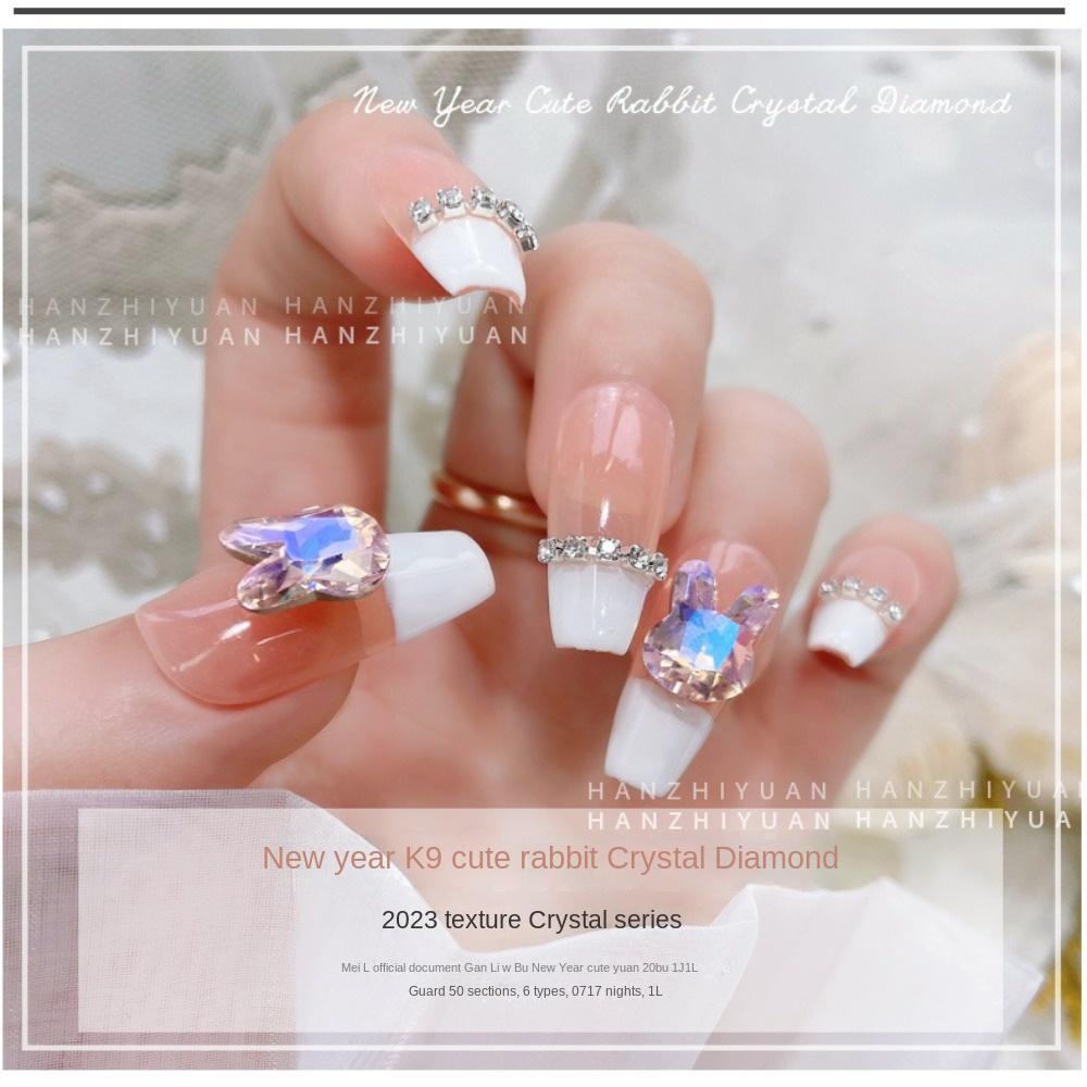 Mxbeauty Kelinci Nail Art Berlian Imitasi Wanita Fashion Mewah Manikur Aksesoris Hiasan Kuku 3D Perhiasan Kuku