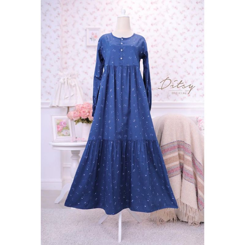 Crown Blue Nightgown size L Daster Gamis Ditsy Desember 2022