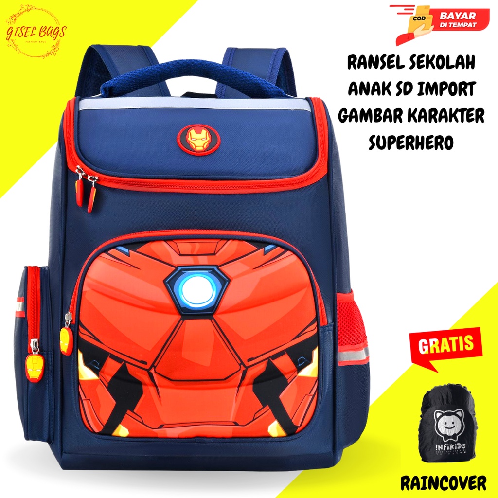 GSB TERMURAH Tas Ransel Anak Sekolah SD Laki Laki Timbul Ukuran Besar dan Luas IMPORT