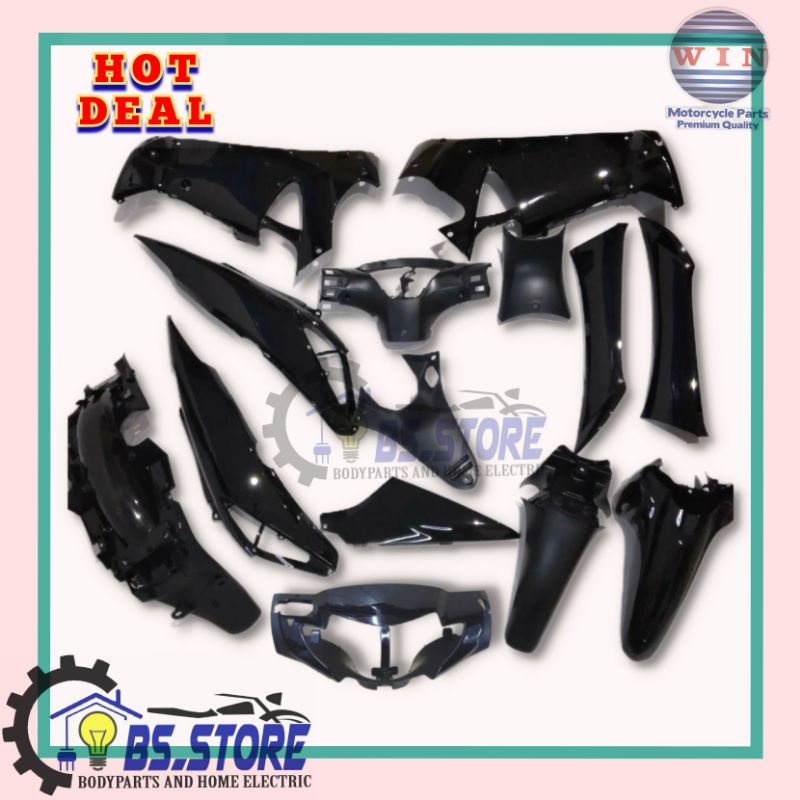 COVER BODY SET HONDA SUPRA X 125 2004 2005 2006 HITAM | FULL BODY SUPRA X 125 LAMA 2004 2005 2006 | 