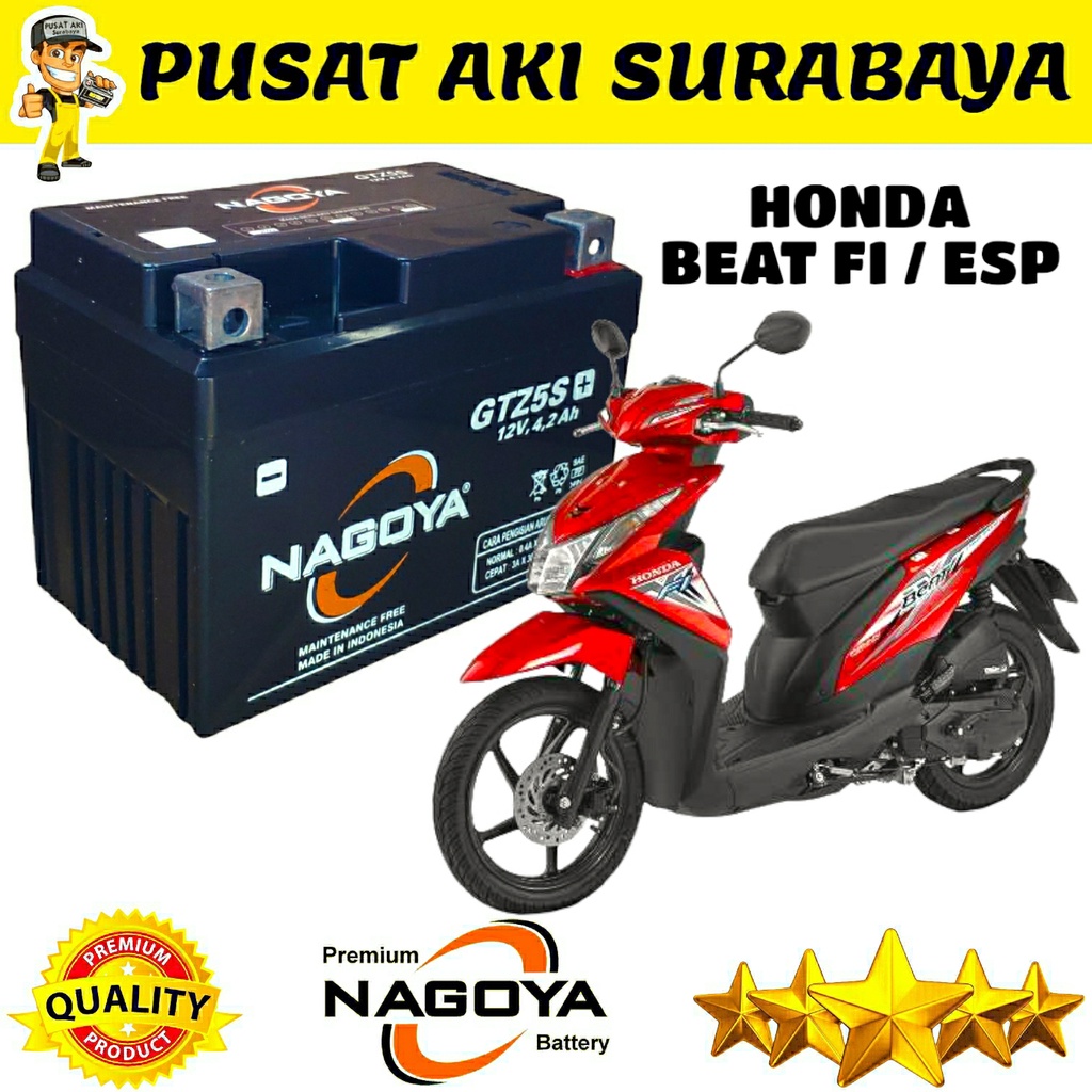 PUSAT AKI SURABAYA SUPER NAGOYA GTZ5S ACCU MF KERING MOTOR MATIC HONDA BEAT FI BEAT OLD NEW BEAT MTZ5S YTZ5S YTZ4V DTZ5S