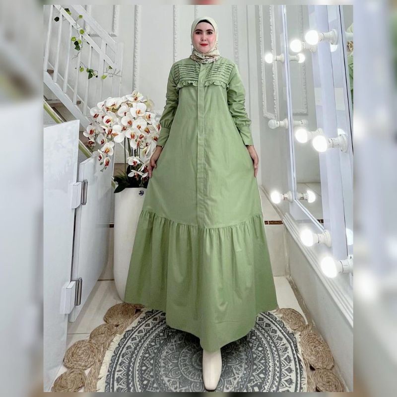 Gamis Casual Katun Jepang Polos Dress Premium Adem Kekinian Terbaru Gamis Polos