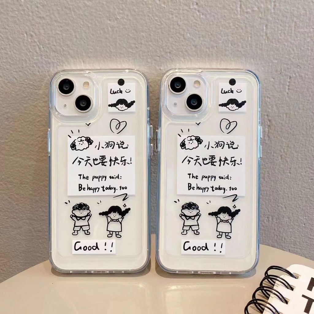 IPHONE Casing Ponsel Anti Guncangan Transparan Lembut Anak-Anak Lucu Kompatibel Untuk Iphone14 13 12 11 Pro XS Max X XR Casing7 8 6 6S Plus TPU Cover