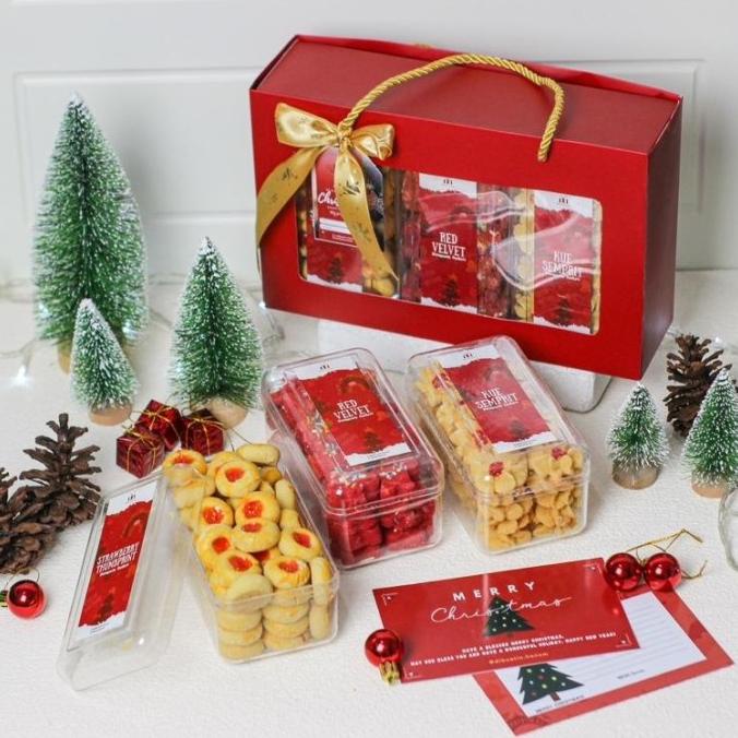 

READY PAKET 1 - HAMPERS NATAL CHRISTMAS KUE KERING COOKIES PREMIUM G4554VFD