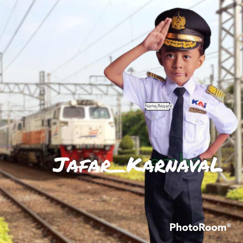 BAJU PROFESI MASINIS KERETA API/BAJU KOSTUM MASINIS ANAK