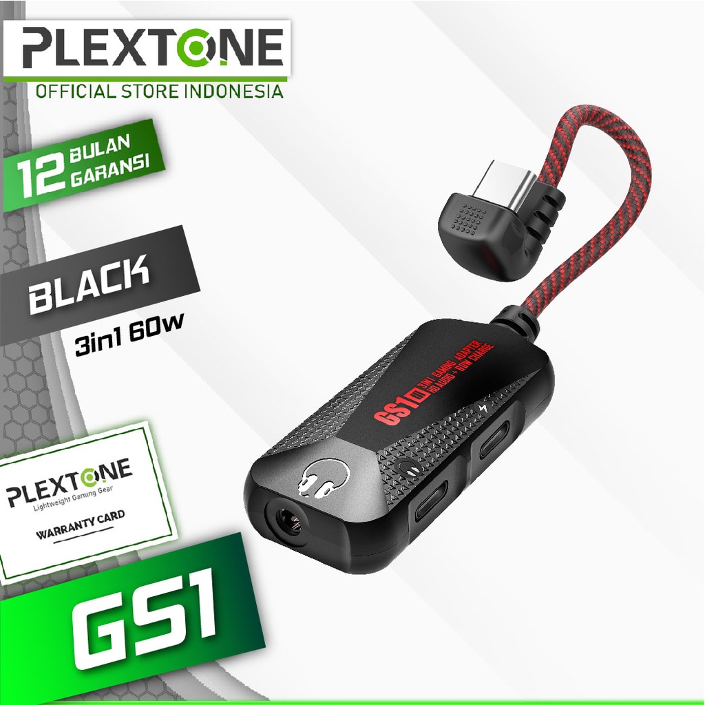 Plextone GS1 60W Sound Card Type C to 3.5mm Audio Converter Fast Charging