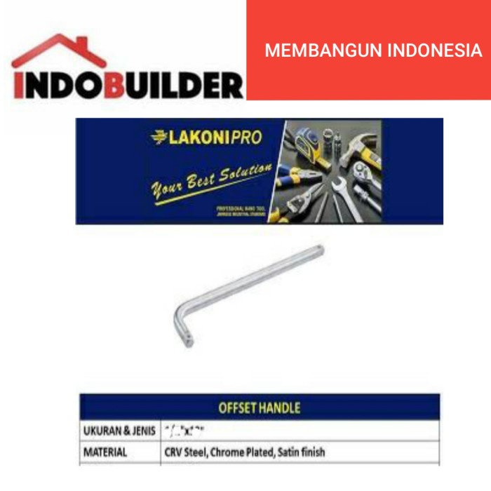 Shock Lakoni Pro Gagang Kunci Sok L 3/4 Inch X 20 Inch Offset Handle