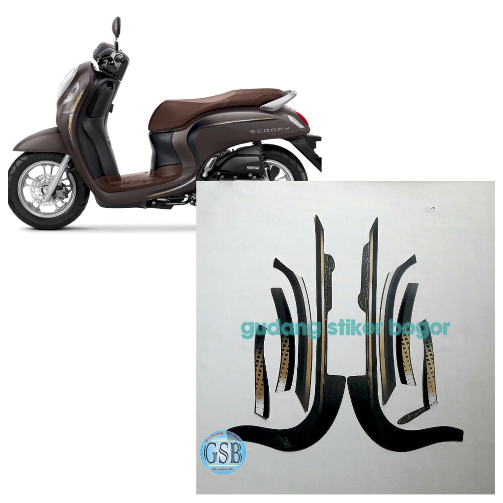 stiker motor honda scoopy stylish 2022 brown