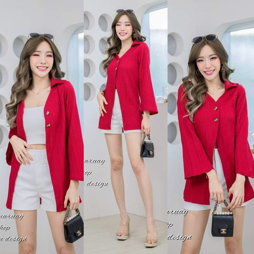 CARDIGAN PAMARUAY MOTIF SUIT FASHION WANITA IMPORT BANGKOK CODE P 09