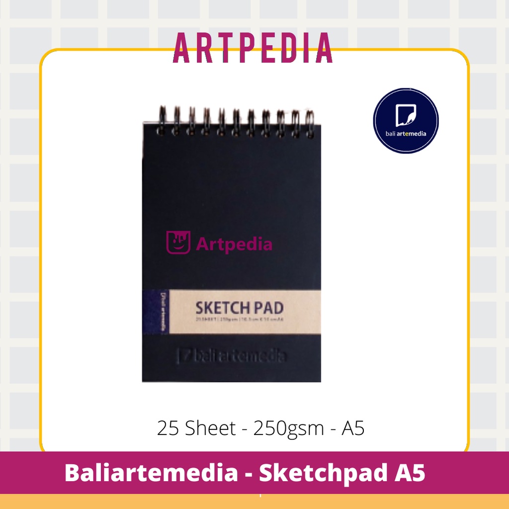 

Bali Artemedia A5 Sketch Pad / SKETCH PAD A5 25 Sheet 250 gsm 14.8cm x 21 cm