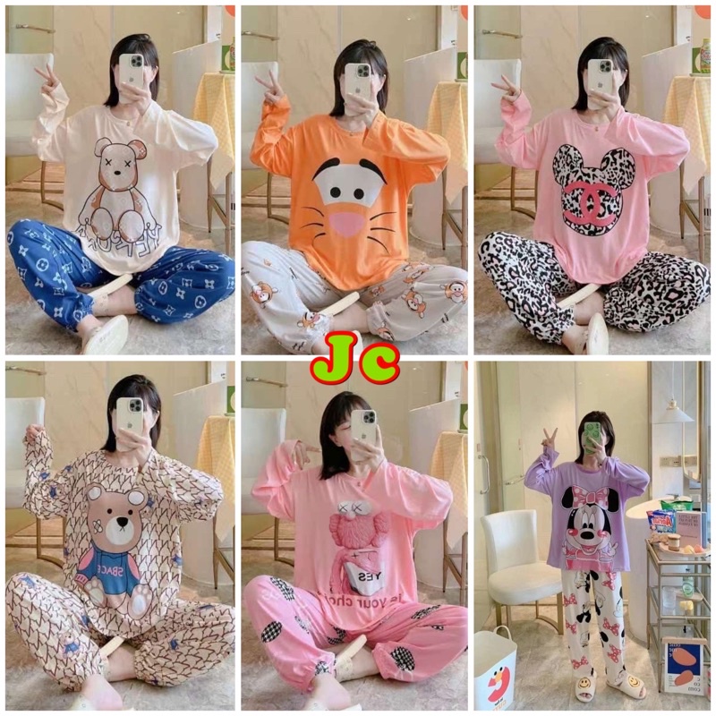 NEW JC- Stelan Oversize Import PP / Stelan Tidur Bigsize PP / Grosir piyama wanita Import