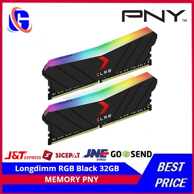 Memory PNY Longdimm RGB Black 32GB (16X 2) DDR4 3200MHZ PC25600 (XLR8)