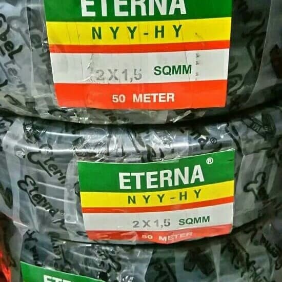 Nyy-Hy 2X1,5 Eterna Serabut Kabel Eterna Serabut 2X1,5 @50M Satu Roll