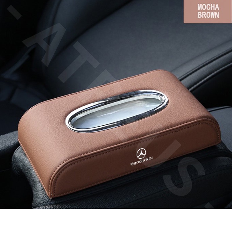 Mercedes Benz Kotak Tisu Mobil Kulit Premium Tempat Tisu Auto Tissue Storage Case Untuk W207 W211 W205 W212 W204 W220 W206 W124 W213 W218 W222 Aksesoris Mobil