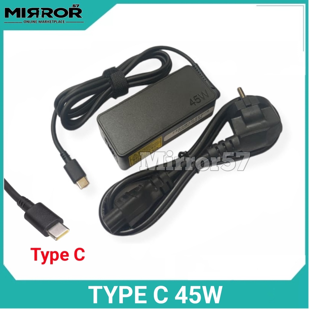 Charger Laptop Lenovo ThinkPad T490 T490s T495 T495s T590 Adaptor Lenovo USB Type C 20V 2.25A 45W