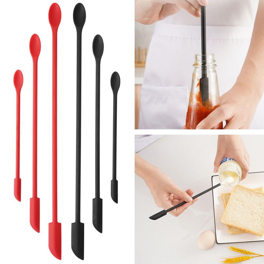 Solighter Scraper 3pcs/set Sikat Wajah Silikon Fleksibel Spatula Masak Kecil