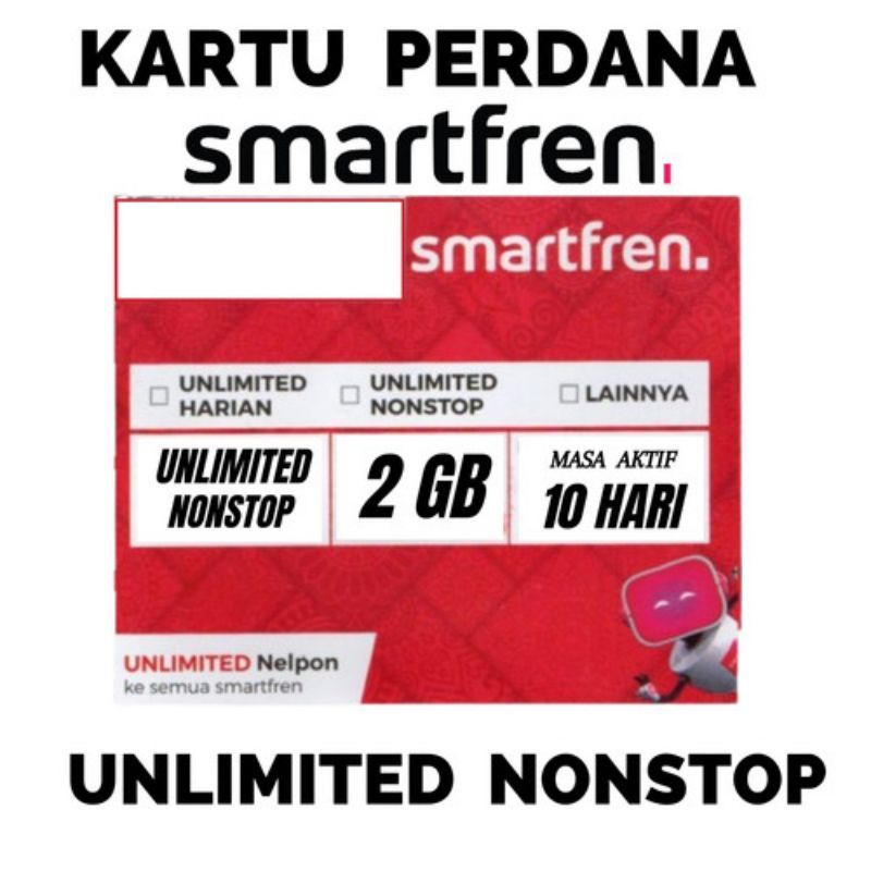 Kartu Perdana SMARTFREN UNL 2GB Nonstop Siap Pakai Aktif Fresh