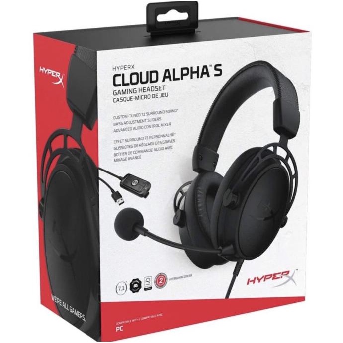 HyperX Cloud Alpha S Blackout Gaming Headset Hyper X AlphaS hitam