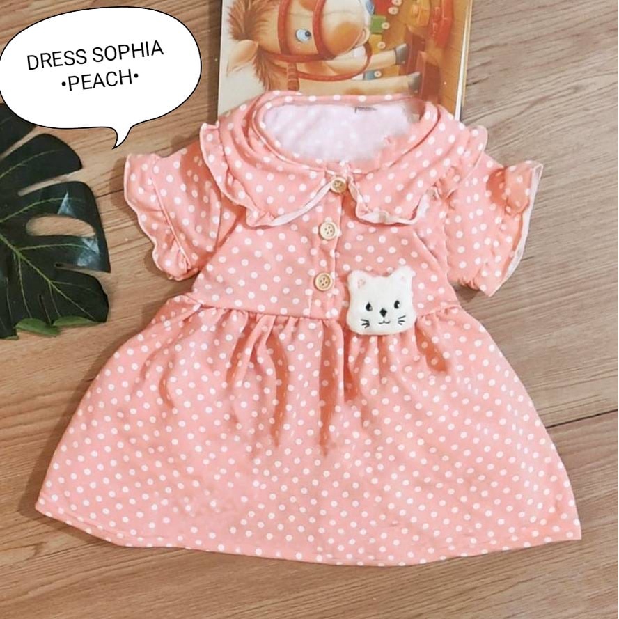 Dress Bayi Perempuan Baju Anak Terusan Cewek Allsize Estimasi Usia 3-12 Bulan Motif Dress Sophia