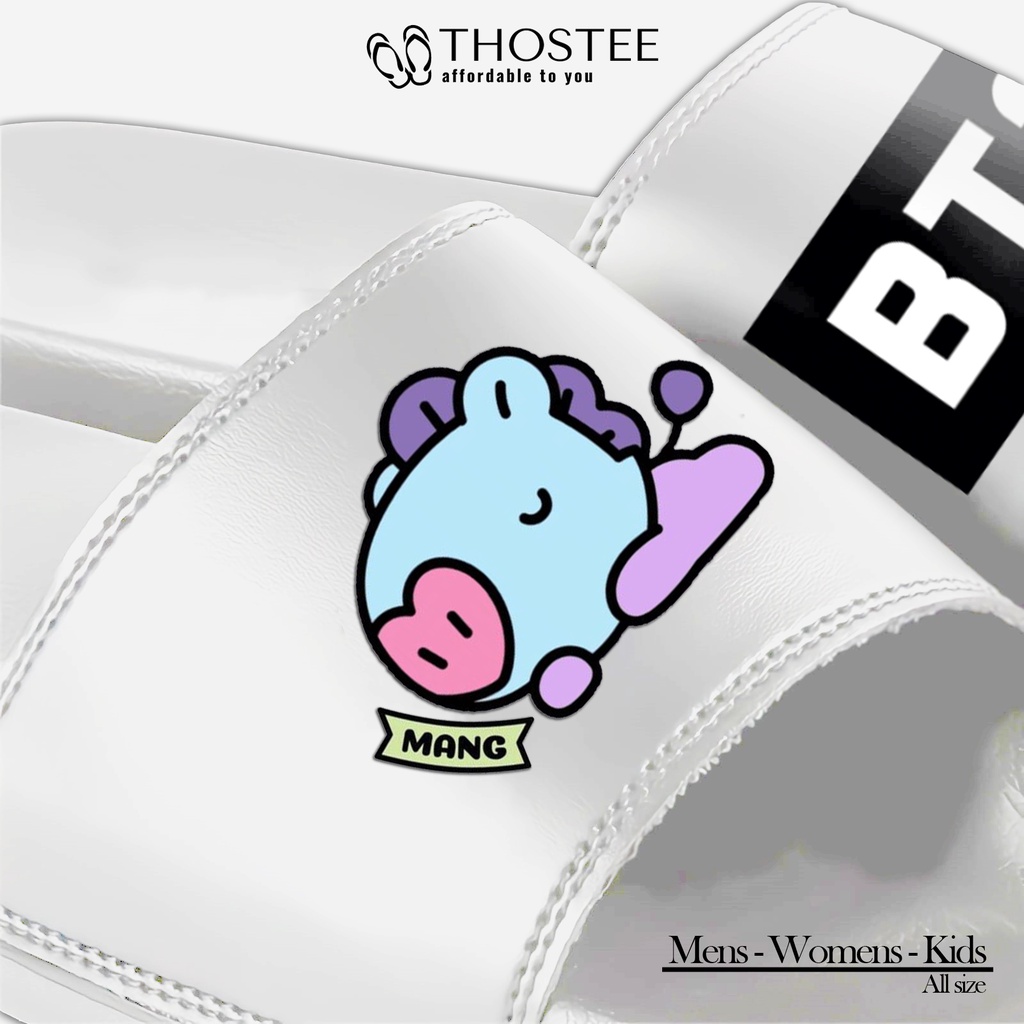 Sandal Slide White Phylon Design BT21 Mang Special Edition AioOfficial