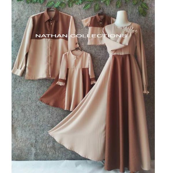 BAJU COUPLE KELUARGA MUSLIM FASHION SARIMBIT BAJU LEBARAN TERKINI CAUPLE SET MUSLIM - saffana part-2