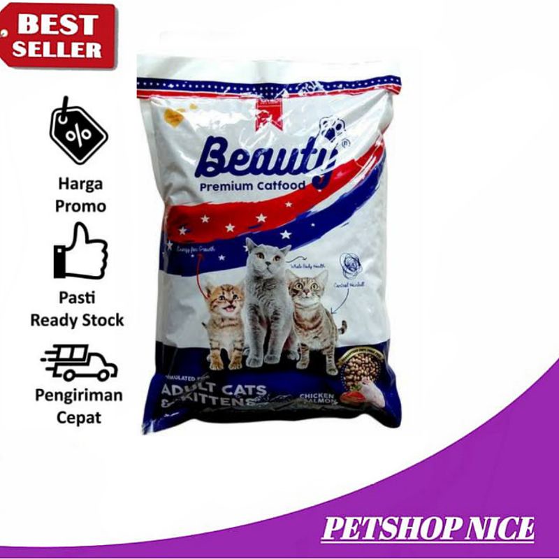 (Grab-Gojek)-Makanan Kucing Beauty All Stages Repack 10kg