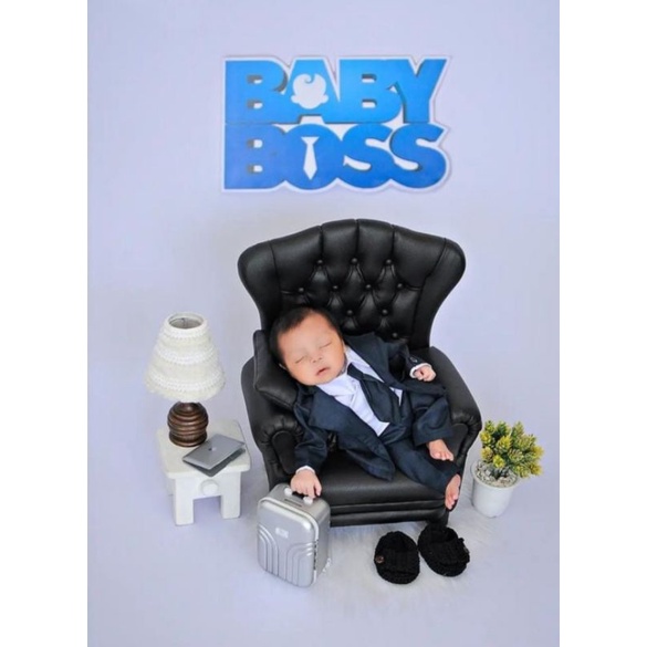 Kostum Bayi Newborn Foto Baby Boss Newborn photography Properti Foto Bayi Newborn