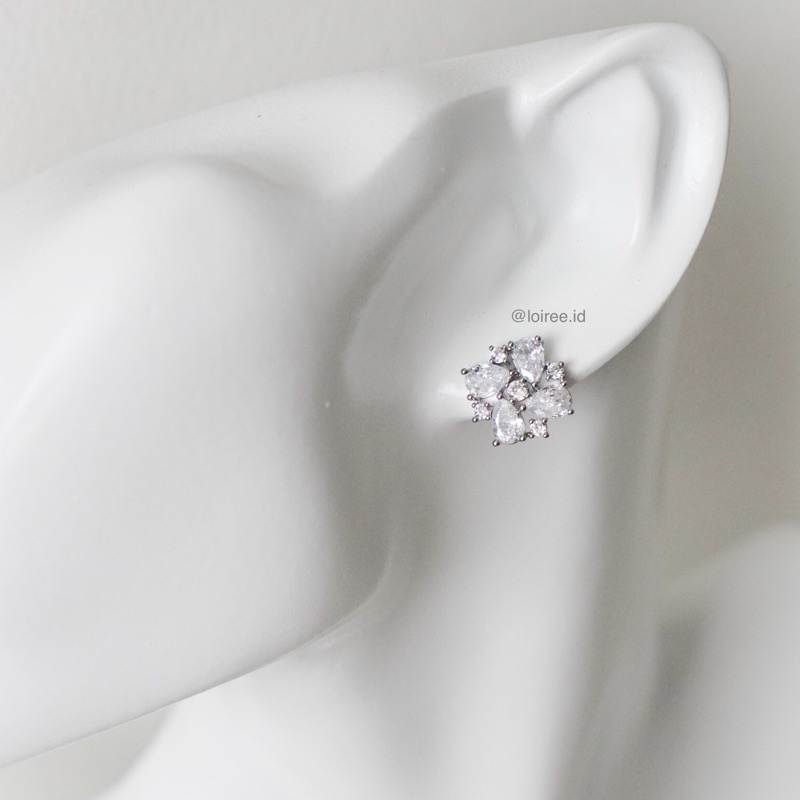 MILLIE | Wedding Collection - Zirconia Stud Bridal Earrings - Anting Wanita