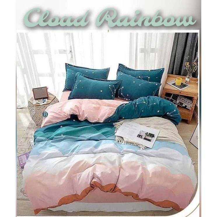 sprei motif cloud rainbow terbaru