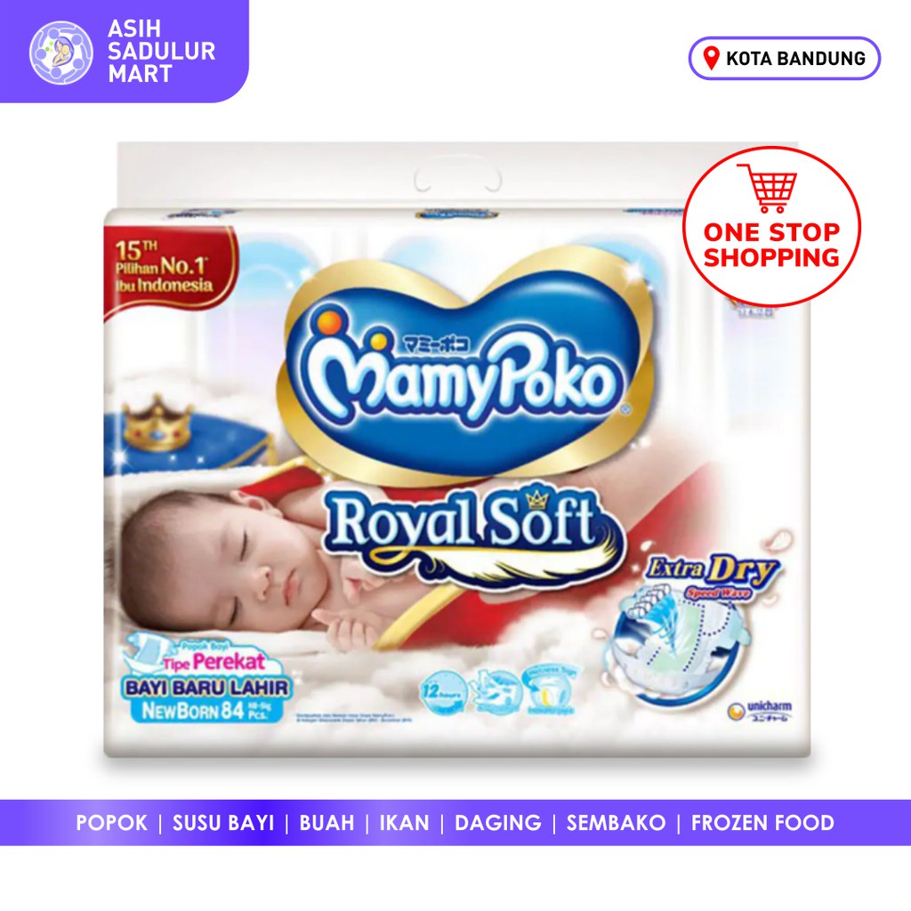 Mamypoko Royal Soft Perekat NB84 Extra Soft Murah Promo Perkat