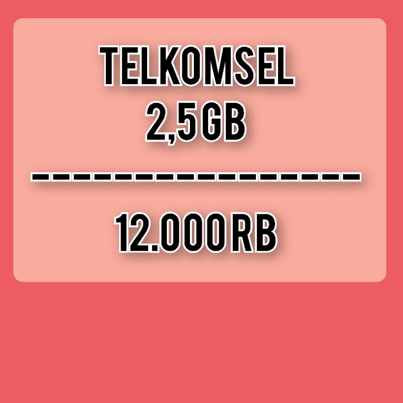 KUOTA TELKOMSEL 2,5 GB 5 HARI/ VOUCHER TELKOMSEL