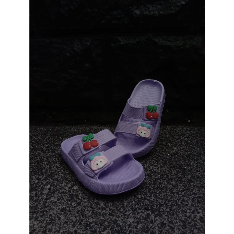 sandal slop anak perempuan remaja terbaru motif gesper model 391C 30-35