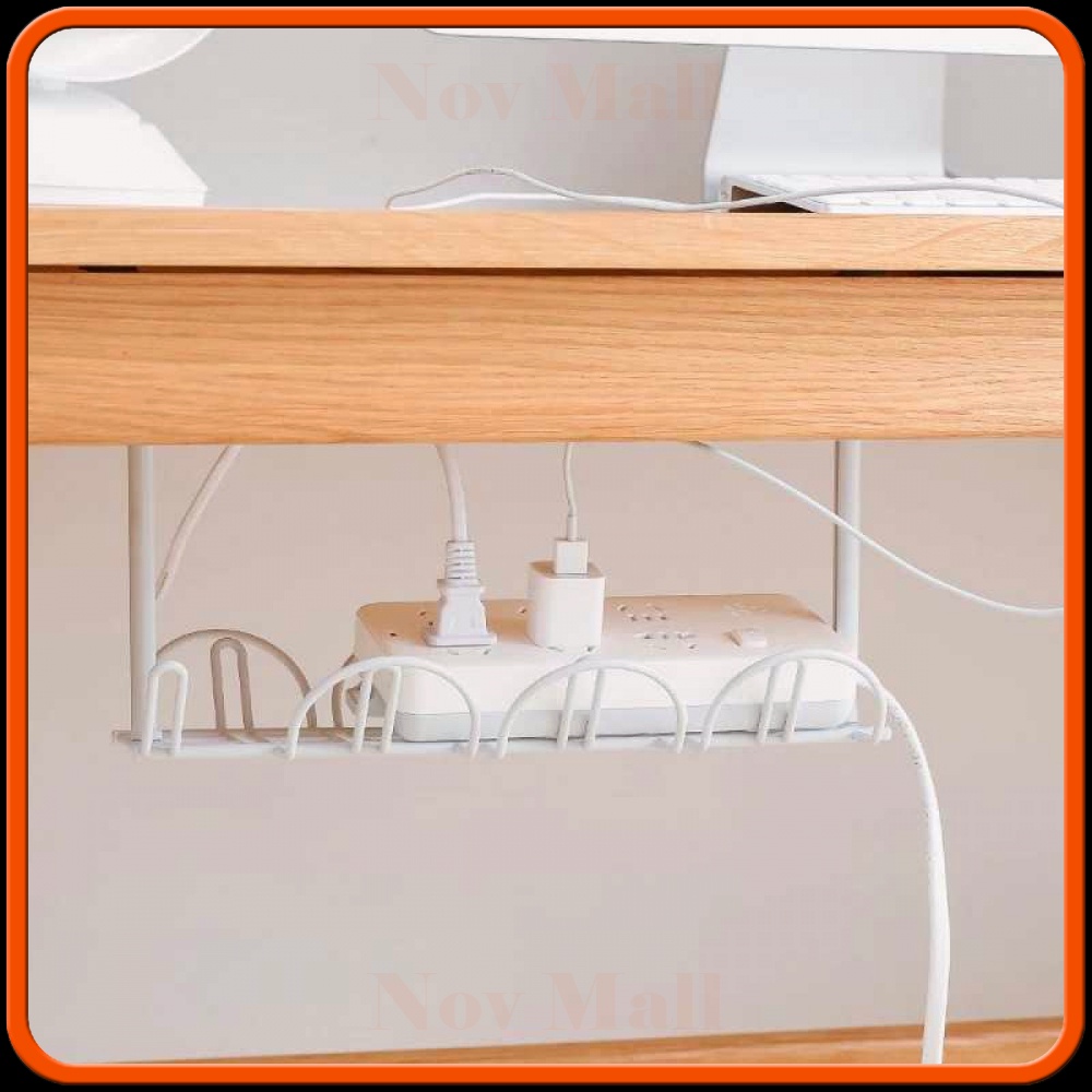 Rak Gantung Bawah Meja ABS Under Table Storage Cable Organizer -ST342